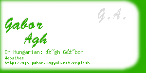 gabor agh business card